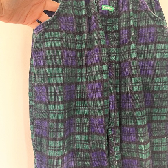 Amazing Vintage OshKosh kids Green and Purple Plaid Pants 6x - Picture 2 of 7